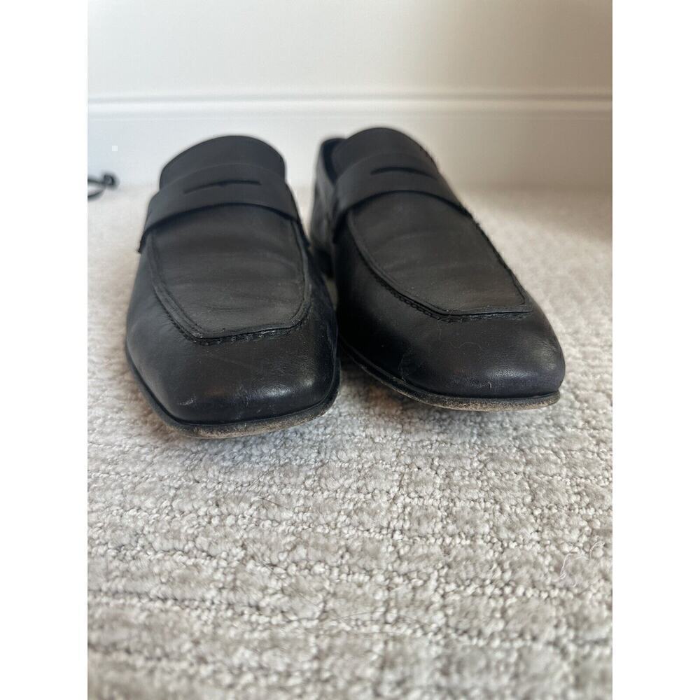 Santoni Men's Imam Soft Burnished Leather Slip On Penny Loafers Black Size 9.5 - Picture 3 of 6